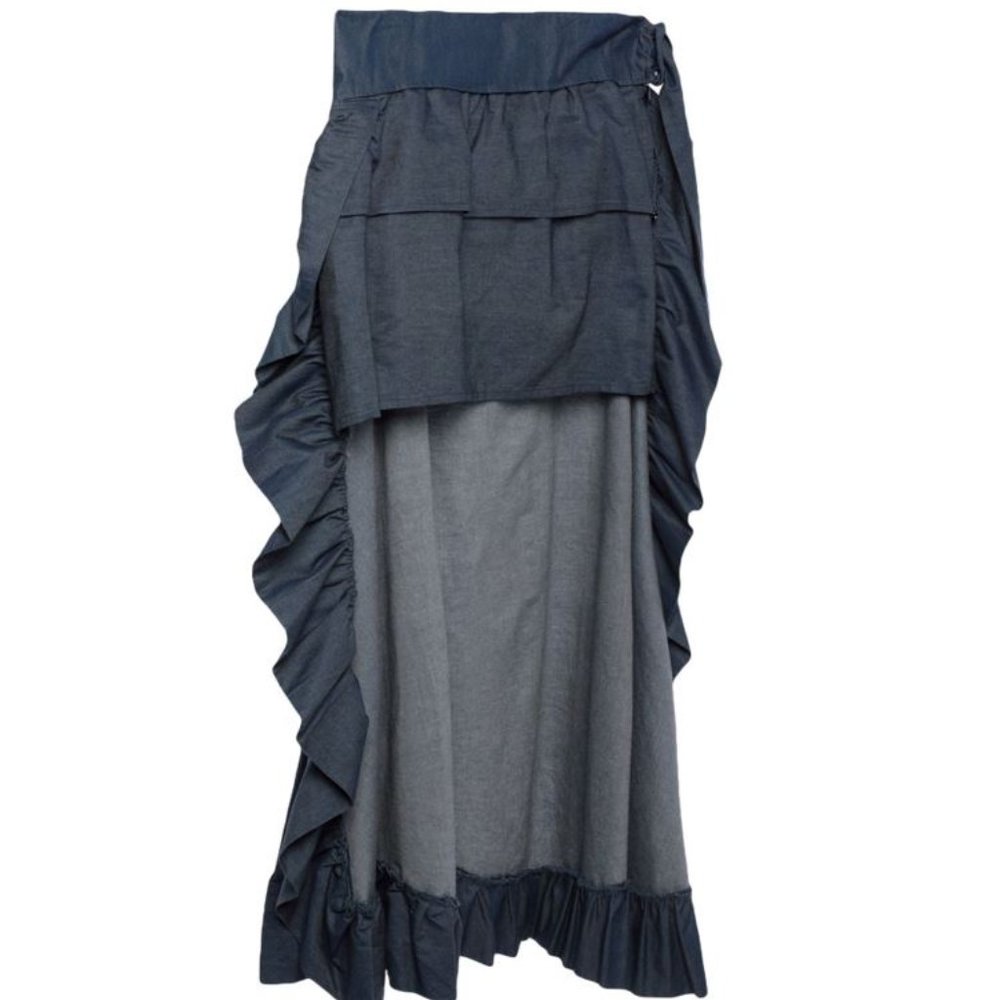 Rare - NWT High Low Designer AMUCK Denim Skirt - Size Small